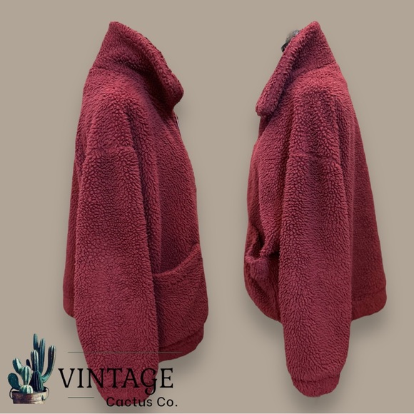 I.AM.GIA | Pixie Pile Fleece Teddy Coat- Brick Red/Burgundy EXCELLENT CONDITION - Picture 5 of 8